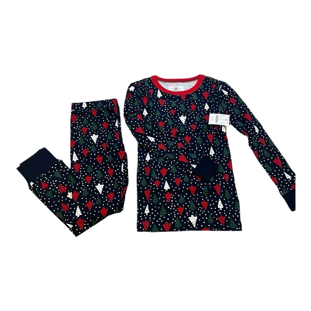 J.Crew X Crewcuts Boys Christmas Jammies Pajama Set Red Blue Christmas Trees NEW - Picture 14 of 16